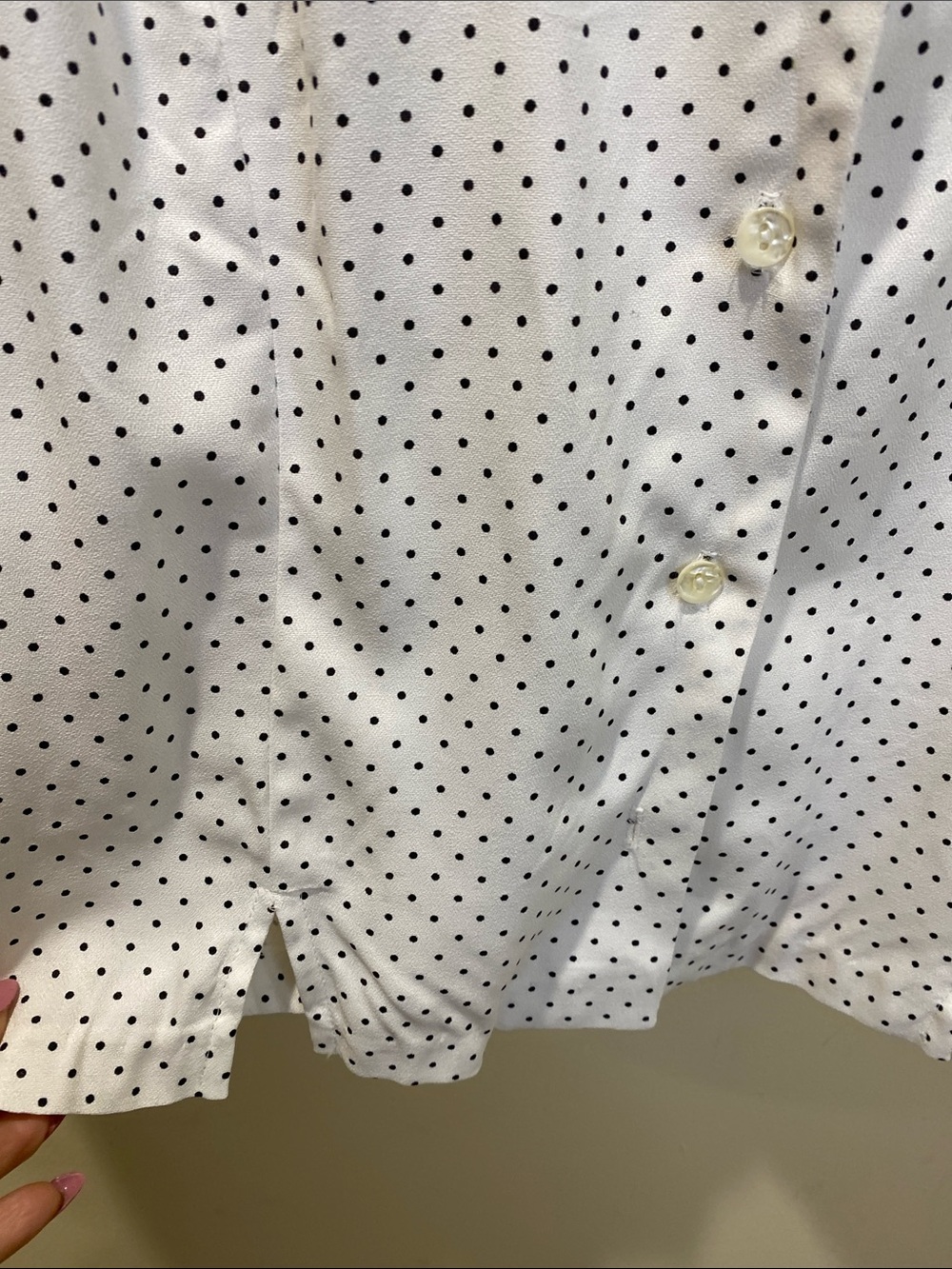 Dress Barn Vintage White Blouse with Black Polka Dots Neck Collar Size Xl NWT - Picture 8 of 9